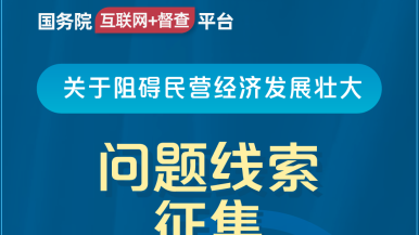 男人肏女人免费视频国务院“互联网+督查”平台公开征集阻碍民营经济发展壮大问题线索